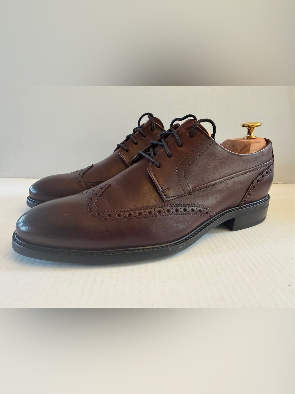 Cole Haan Dark Brown Wingtip Oxford Dress Shoes